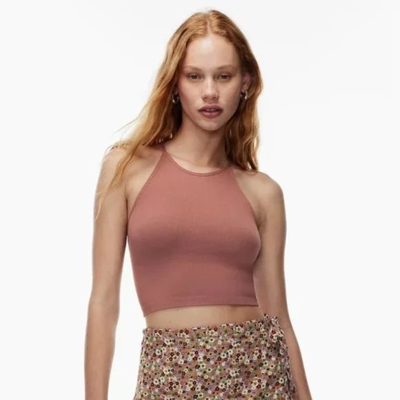 NWT Aritzia Sunday Best Crop Halter Tank, Black - Picture 4 of 5